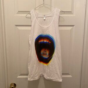 New MS MR Lizzy Plapinger Max Hershenow Concert Graphic White Tank Top Medium